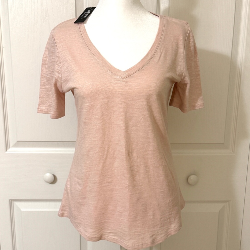 White House Black Market Women's V-Neck Pink Top T-shirt XS NWT - Picture 5 of 12